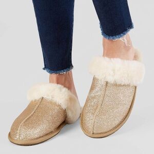 UGG Vintage, Rare Gold Glitter Scufette Slippers Women’s Size 8